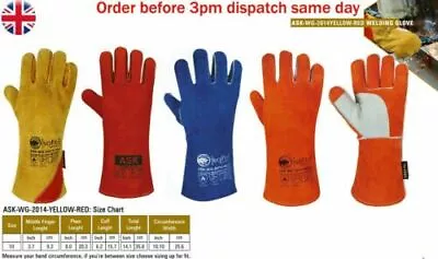 Extreme Heat Resistant Welders Gloves Gauntlets|BBQ|Oven|TIG|MIG Welding Gloves • £7.95