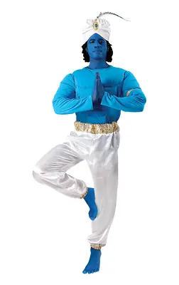 Adult Blue Genie Costume Aladdin Movie Fancy Dress • £42.99