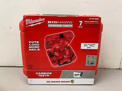 NEW/SEALED Milwaukee Big Hawg Carbide Teeth 7pc Hole Saw Kit 49-56-9280 • $74.90