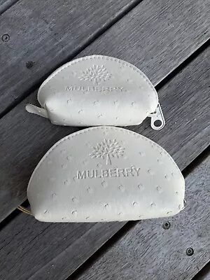 X2 Mulberry Small Zip Around Coin Purse Cosmetic Half-moon Pouch White Wallet • £42.19