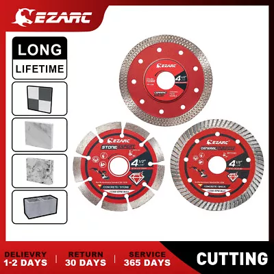 3PCS EZARC 4-1/2 Inch Diamond Saw Blades For Stone Granite Concrete Porcelain • $23.39