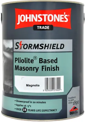 5Lt Johnstones Stormshield Pliolite Based Masonry Paint In Magnolia - 301691 • £52.48