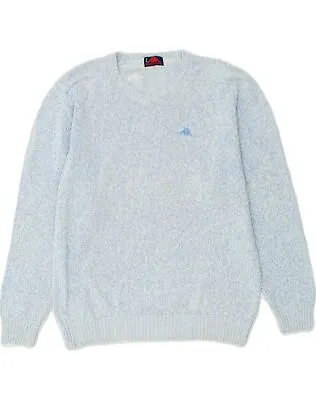 KAPPA Mens V-Neck Jumper Sweater Large Blue Cotton AF39 • £16.01