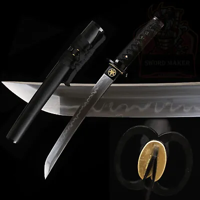 T10 Steel Clay Tempered Japanese Samurai Short Sword Real Hamon 20'' Tanto • $89.99