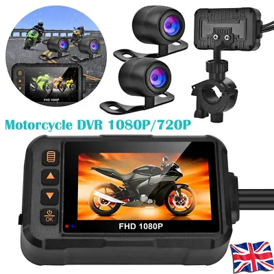 1080P/720P DVR Handlebar Fixing 3 Inch Motorcycle DVR Dash Cam Motorcycle Camera • £44.99