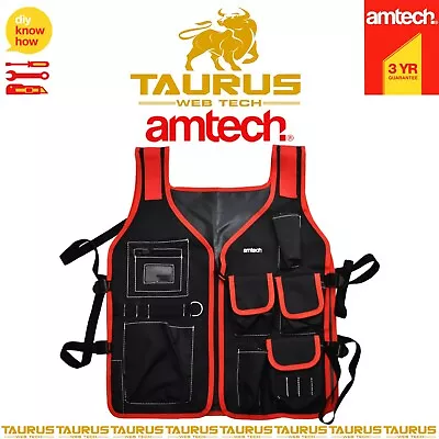 £13.65 • Buy 7 Pockets AMTECH Tools Vest Carpenter Plumber Electrician Utility Work Jacket UK