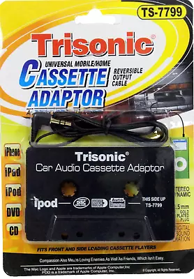 NEW TRISONIC AUDIO CAR CASSETTE TAPEADAPTER 3.5 MM FOR IPhone Ipod MP3 CD AUX • $6.99