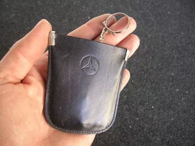 Mercedes Vintage Leather Key Chain Ring Pouch Car Accessory Mb 190 300 Sl Nos • $135