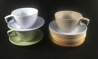 Mallo Ware Melamine 13 Pastel Saucers #55 Plus 3 Cups # 37 • $12.99