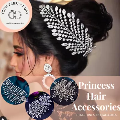 Hair Accessories Princess Wear Rhinestone Water Drops Head Band Hair Clip Weddin • £15.43