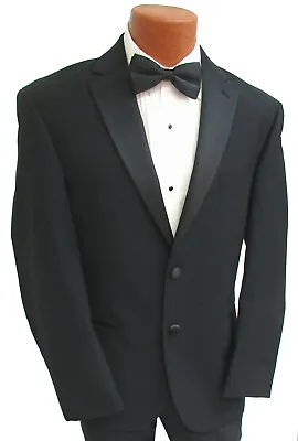 $17.99 • Buy Boys Black Calvin Klein Tuxedo Jacket Two Button Satin Notch Lapels Ring Bearer