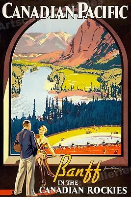 1936 Banff Canadian Pacific Railroad Classic Vintage Style Travel Poster - 16x24 • $13.95