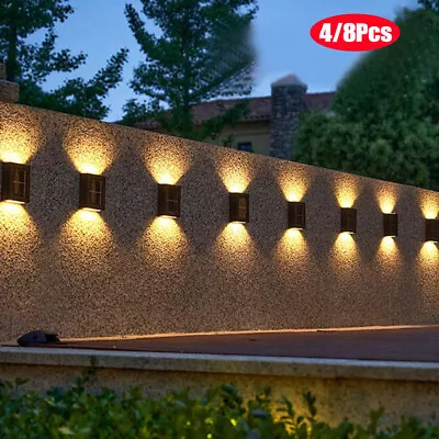 £17.25 • Buy 8x SUPER BRIGHT SOLAR POWERED DOOR FENCE WALL LIGHTS LED OUTDOOR GARDEN LAMP