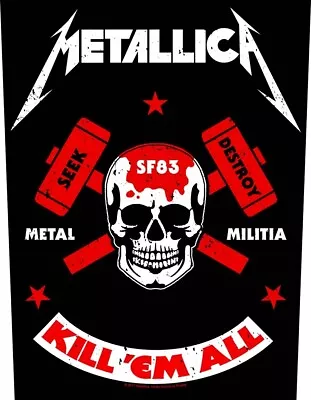 Metallica Metal Militia Kill Em All Jacket Back Patch Official Band Merch  • £12.40