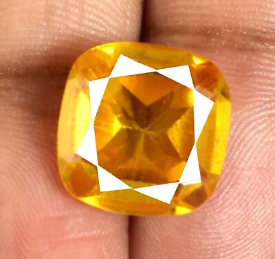 13 Ct Cushion Yellow Spinel Loose Gemstone 12 X 12 Mm Natural Certified B61330 • $0.99