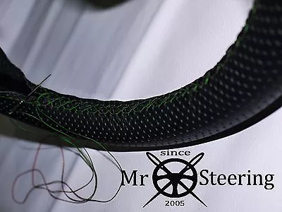 For Mg Mgb 1962-1976 Perforated Leather Steering Wheel Cover Green Double Stitch • $43.16