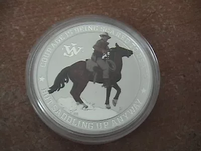 2021 Tuvalu $1 John Wayne Saddle Up 1 Oz Silver Coin Colorized In Capsule • $34