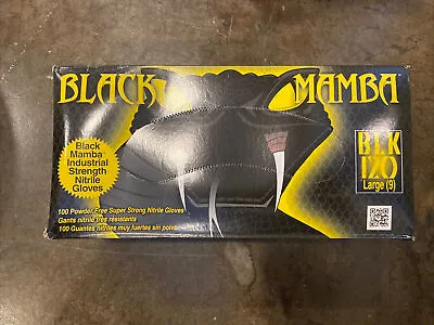 $24.99 • Buy BLK-120 Black Mamba Large Nitrile Glove 100 Per Box