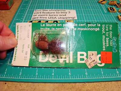 V1412 F Eppinger Devil Bug Deer Hair New In Box Nib New On Card Fishing Lure • $9.95