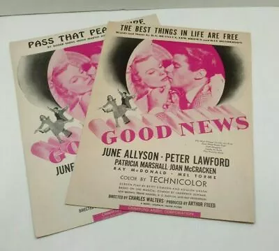 Lot 2 Good News Sheet Music Film Soundtrack Piano Vocals Peace Pipe Life FreeF3H • $10