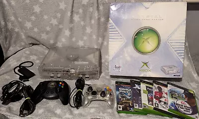 Xbox Console Crystal - 250GB HDD / 2x Controllers / HDMI Adapter / 5 Games Boxed • £199.99