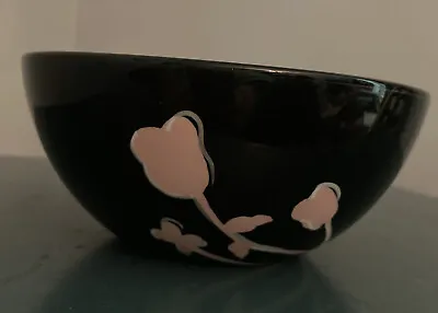 Mary Kay Star Consultant Black With Pink Flowers Soup/salad Bowl 6”  • $13