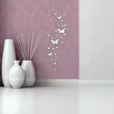 30PCS Butterfly Acrylic Mirror Wall Stickers Self Adhesive Home Art Decal Decor • $6