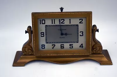 Antique Waltham Gold Desk Mantle Clock Swivels -14  Long - Art Deco • $2.25