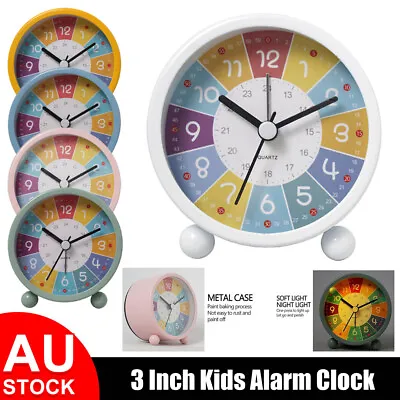 $19.89 • Buy Analog Clock Cute Alarm Clock Bedroom Desk Silent Non Ticking Educational Clock