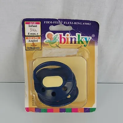 Vintage Binky Pacifier Blue Set Lot 2 NEW 1997 Infant 4 + Mos Angled Latex • $35.99