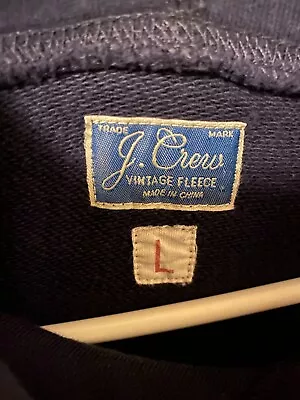 Men's Navy Blue J. Crew Heavy Sweatshirt Hoodie Size Large Great Condition • $27