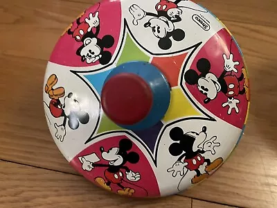 Vintage Straco Walt Disney Mickey Mouse Metal Tin Spinning Toy Top 1978 USA • $19