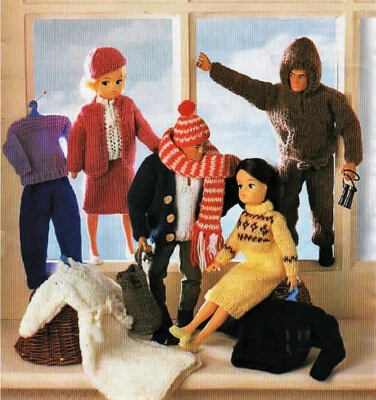 Knitting Pattern Teenage Dolls Clothes Barbie Ken Sindy 6 X Outfits DK 11.5   • £2.15