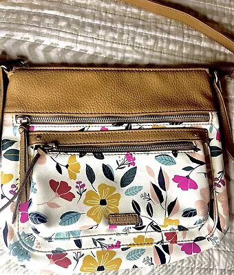 Relic Floral Print Crossbody Purse Bag Handbag Faux Leather Accents • $14.99