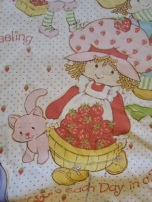 Vintage 1980 American Greetings Strawberry Shortcake Twin Fitted Sheet • $19