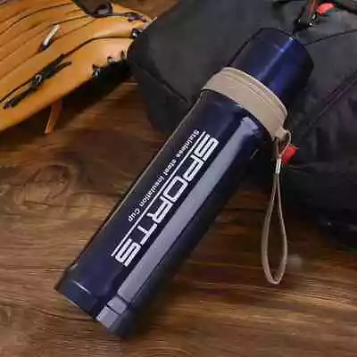 650ml Stainless Steel Vacuum Flask Thermos Flask For Sports Water Bottle Blue • £12.98