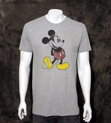 Disney Mickey Mouse Gray Heather Color T-Shirt • £13.46