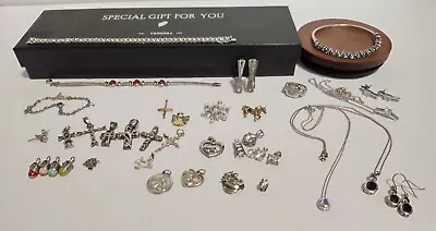 Sterling Silver Jewelry Lot- Necklaces Earrings-Vintage &Not- 42 Piece Gemstone • $21.60