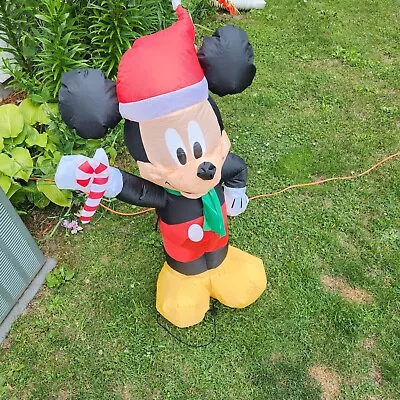 Disney Mickey Mouse Airblown Inflatable Gemmy Yard Decor 3.5 Ft LED Christmas • $26.99