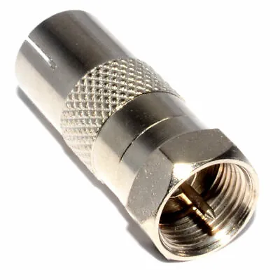 F Type Screw-On Male Plug To Coax RF Aerial/Satellite/DAB Plug Female TV Antenna • £2.58