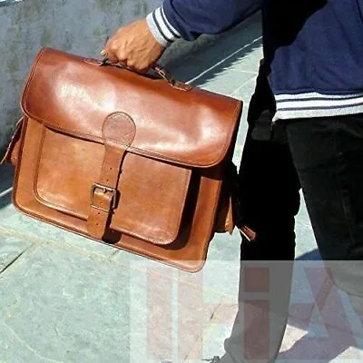 Men's New Leather Satchel Vintage Leather Messenger Bag Shoulder Briefcase Bag • $110