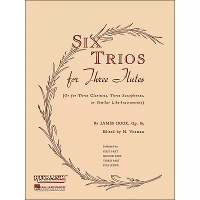 Hal Leonard Six Trios For Three Flutes Full Score • $8.99