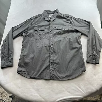 Converse One Star Gray Button Up Long Sleeve Shirt Men Size: XL • $14.20