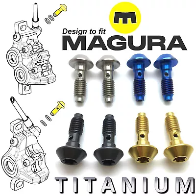 MAGURA MT Since MY 2014: 2 BrakeLine Bolts In TITANIUM - 43% Lighter - 4 Colors! • $16.99