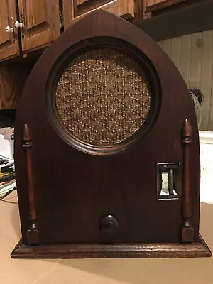 Vintage Radio Wood Tabletop Tube Cathedral • $130