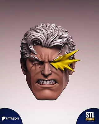 Cable V1c Angry Custom Head Action Figure X-Men Marvel Unpainted 1/12 1/6 • $11.62