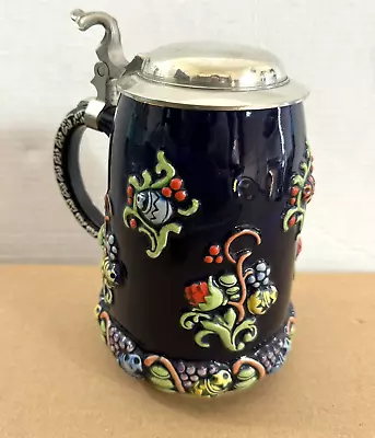 German Art Nouveau Marzi & Remy Beer Stein With Pewter Lid • $29.99