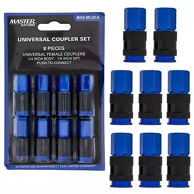 8 Pc Master Elite Universal Air Hose Quick-Connect Coupler Set 1/4  NPT Female • $25.99