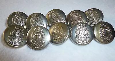 Set Of 10 Military Look Buttons Tonanti Pewter Colour • £5