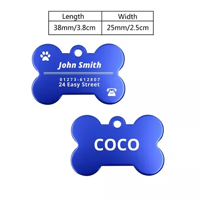 Pet ID Tags Engraved Metal Tag For Small Pets Name Collar • $5.75